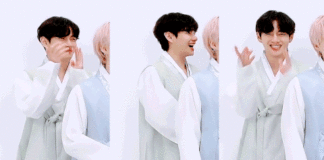 V’s So Busy On His Own Sending Chuseok Greetings bts v bangtan taehyung in a hanbok Chuseok