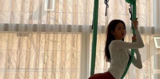 Zoomed-In Flying Yoga Shots On Jang Wonyoung’s Instagram IVE Jang Wonyoung Instagram Izone